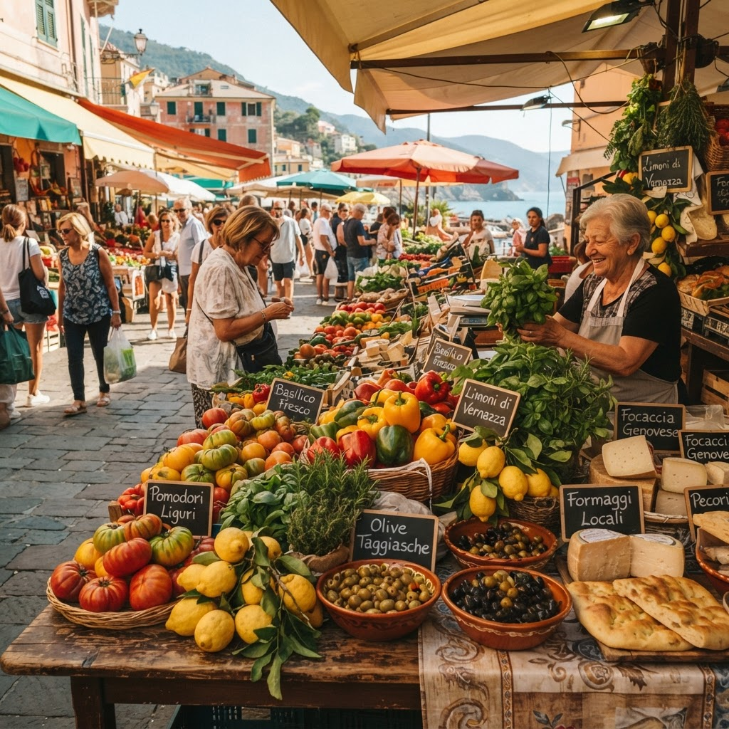 Lokaler Markt mit regionalen Spezialitäten