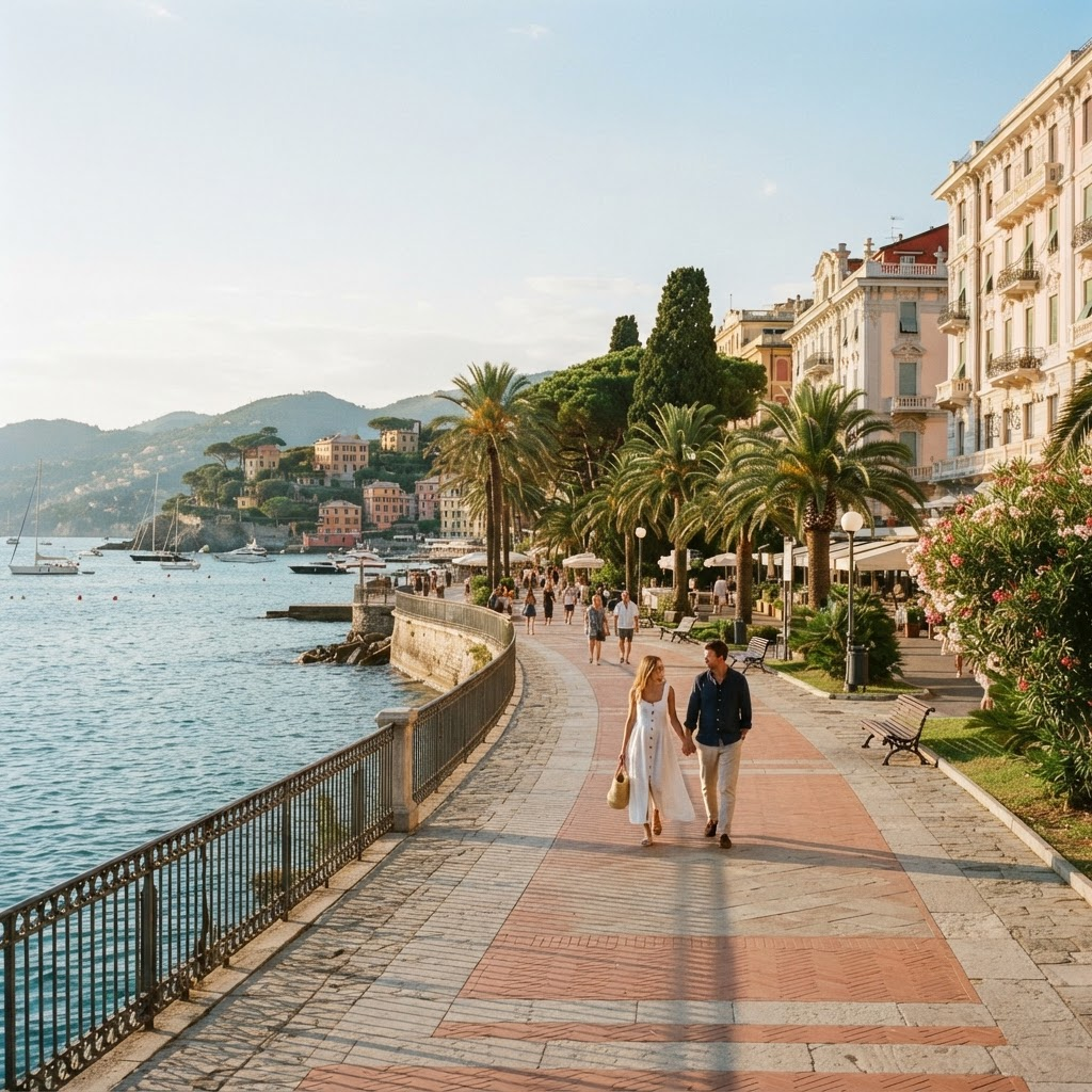 Mediterrane Küstenpromenade